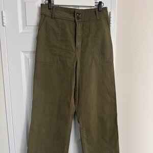 LC Lauren Conrad Olive Green Ankle Pants Size 8 Relaxed Utility Style